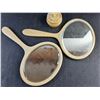 Image 2 : Antique Celluloid French Ivory Mirrors and Embossed Container