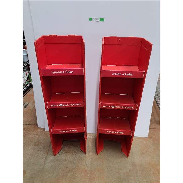 Pair of Coca Cola Cardboard Cabinet - 44 x 13 x 10" Cannot Ship