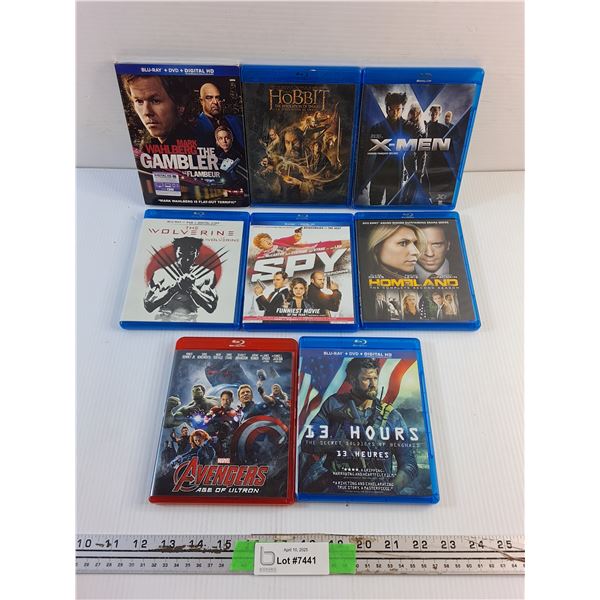 (8) Blu Ray Movies - Hobbit, X Men and The Wolverine