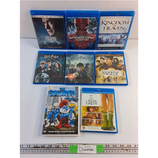 (8) Blu Ray Movies - The Smurfs, Harry Potter and Maze Runner