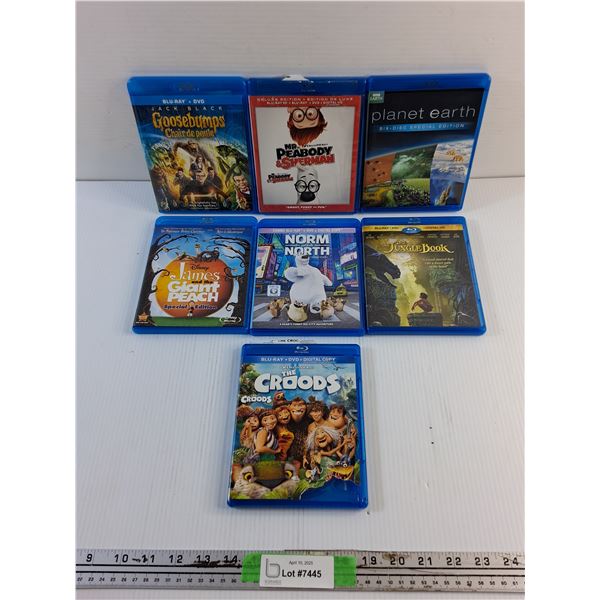 (7)Blu Ray Movies - The Jungle Book, Norm of the North Goosebumps