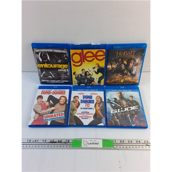 (6) Blu Ray Movies - Dumb and Dumber, Hobbit and Gijoe