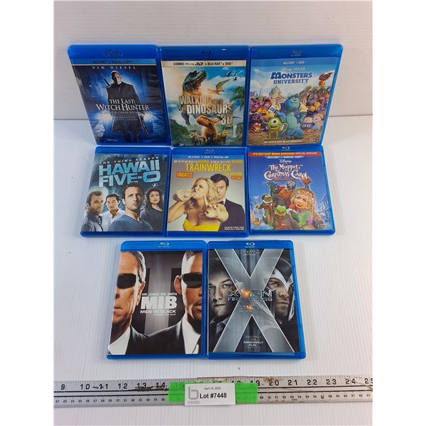 (8) Blu Ray Movies - Monsters University, Men in Black and Trainwreck