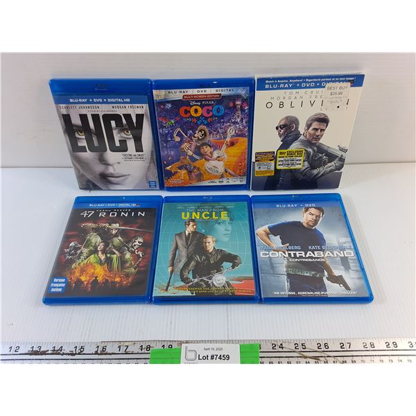 (6) Blu Ray - Lucy, Contraband and Coco