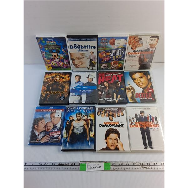 (12) DVD Movies - Dexter, X Men and Mickey Mouse Clubhouse