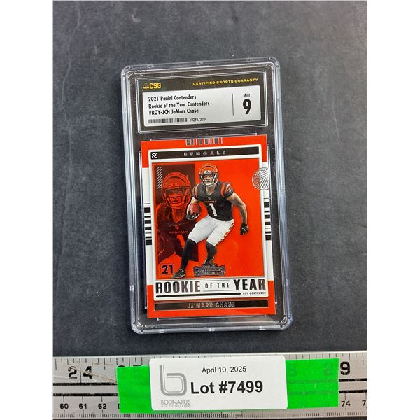 2021 Panini Contenders Rookie of the Year Contenders JaMarr Chase Football Trading Card