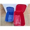 Image 3 : *(2) Plastic Totes with Lids - 25" x 17" x 15" and 31 x 20 x 18" - Cannot Ship