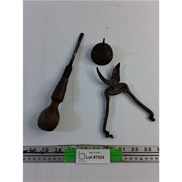 Old Tools - Mini Oiler, Screwdriver and Cutter