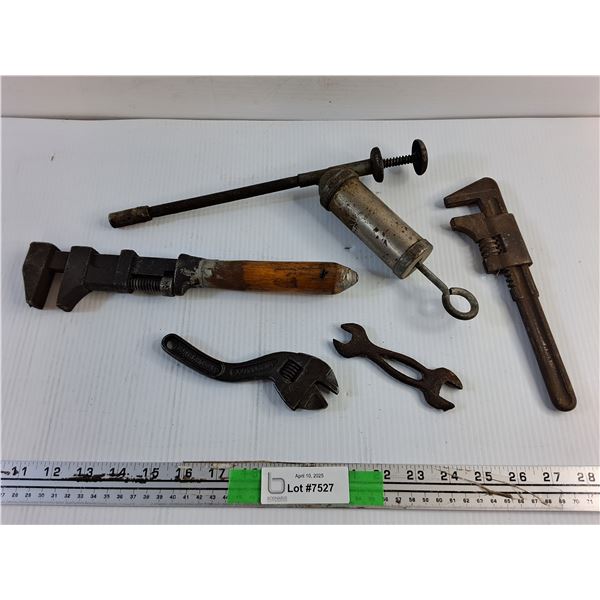 Old Tools - Grease Gun and Wrenches