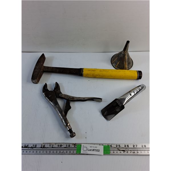 Funnel, Hammer, Grips and Shovel Handle