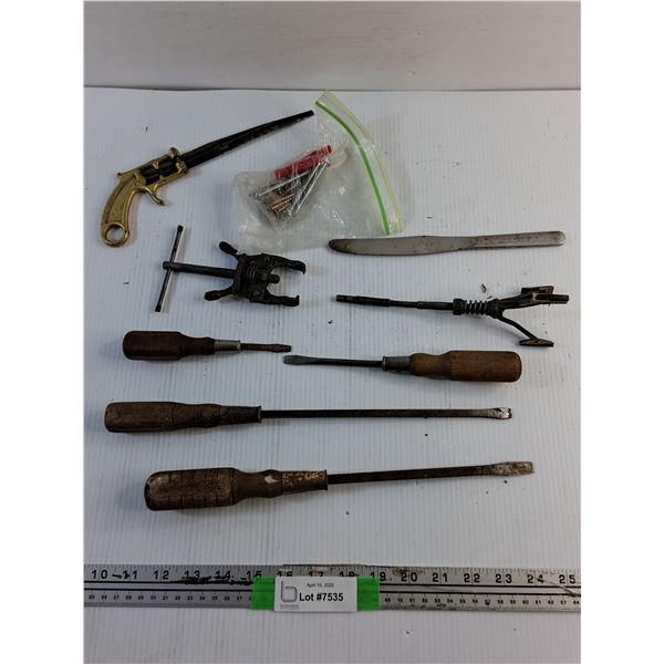 Old Tools - Screwdrivers, Saw and Pullers