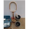 Image 3 : Badminton Racket, Planters, Beerstein, Cords, Plastic Tote and Misc