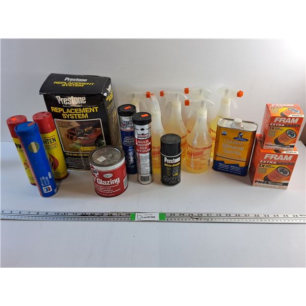 Coolant Replacement System, Butane Gas, All Purpose Cleaner, Oil Filters, Grease, 33Glazing and Misc
