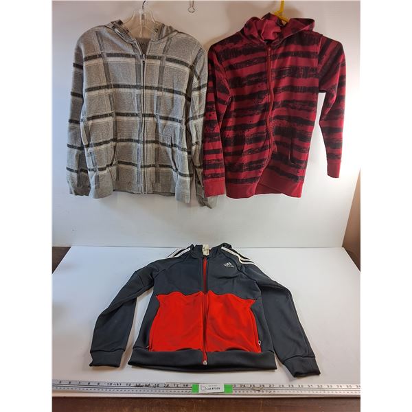 (3) Hooded Zipper Jackets- Size L