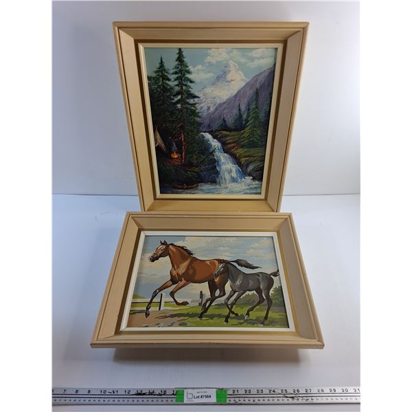 (2) Framed Wall Hanging Paintings - 20 x 16"