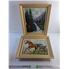 Image 1 : (2) Framed Wall Hanging Paintings - 20 x 16"