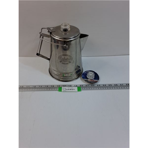 Cabelas Camping 14-Cup Stainless Steel Coffee Percolator w/Extra Glass Percview