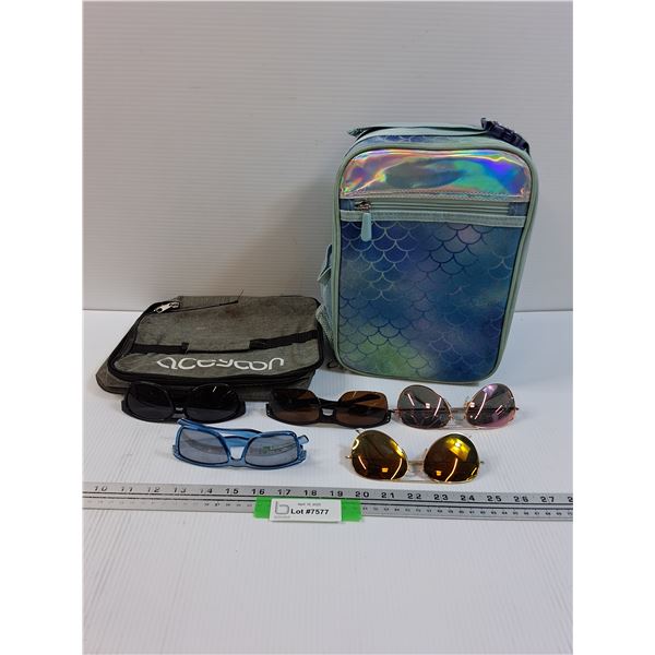 (2) Lunch Kits (Unicorn & Grey) & (5) Pairs of Sunglasses - Assorted