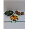 Image 1 : Fall Dish & Decor Lot: (3) Pumpkins, (1) Plate (1) Serving Bowl