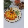 Image 3 : Fall Dish & Decor Lot: (3) Pumpkins, (1) Plate (1) Serving Bowl