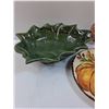 Image 4 : Fall Dish & Decor Lot: (3) Pumpkins, (1) Plate (1) Serving Bowl