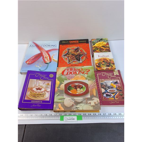 (7) Cookbooks: Italian, Chinese, Asian, Company's Coming, Healthy Cooking, Misc