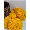 Image 4 : Motorcycle Storage Bin & Full of Yellow Soft Yarn & (2) Sets Knitting Needles