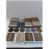 Image 1 : Various Sample Flooring Tiles & (6) Made into Coasters- Pick up preferred