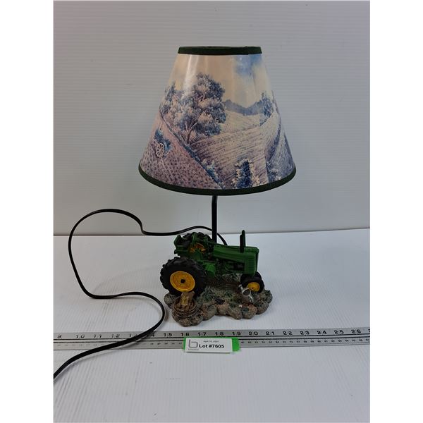 John Deere End Table Lamp - Works - 15" Tall
