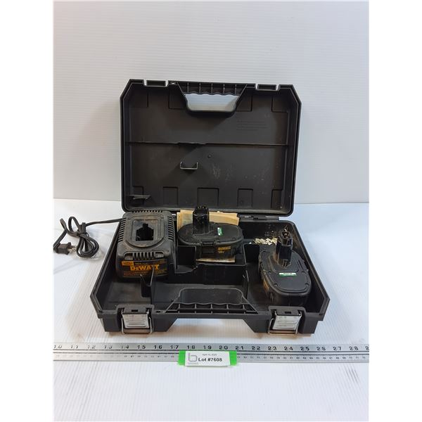 Dewalt Carrying Case w/(2) Batteries & Charger (Powers On) for Battery Operated Tools