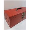 Image 2 : Red Metal Tool Box - 21" x 9" x 9"