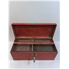 Image 3 : Red Metal Tool Box - 21" x 9" x 9"