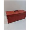 Image 5 : Red Metal Tool Box - 21" x 9" x 9"