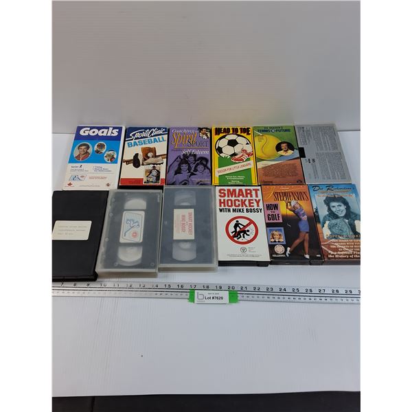 (12) VHS: Various Sports VHS Videos
