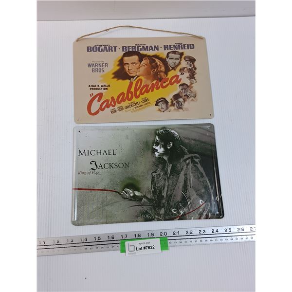 (2) Metal Signs: Micheal Jackson & Casablanca