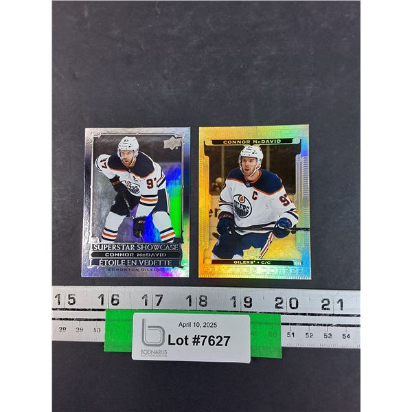 (2) Connor McDavid NHL Upper Deck Hockey Trading Cards - 2021-22, 2022-23