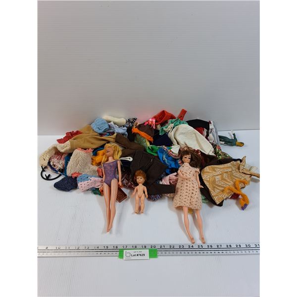 (3) Vintage Barbie Dolls & Various Barbie Clothing Lot