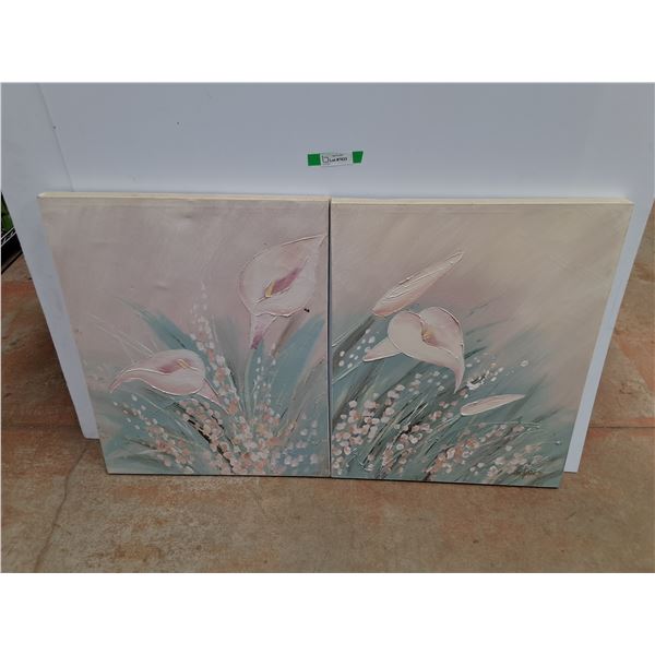 (2) Floral Oil Paintings - 30 x 24"