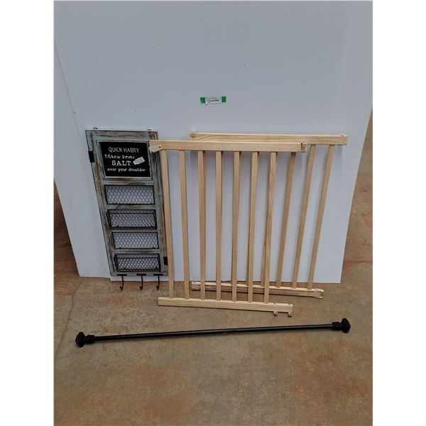 Safety Gate, Wall Hanging Spice Rack and Adjustable Curtain Rod