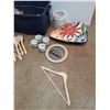 Image 3 : Tea Cups, Hangers, Planters, Ceramic Serving Dish, Plastic Tote and Misc