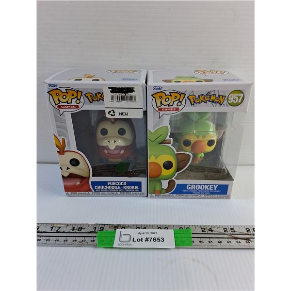 Pop Games Pokemon Fuecoco and Grookey Vinyl Figurines