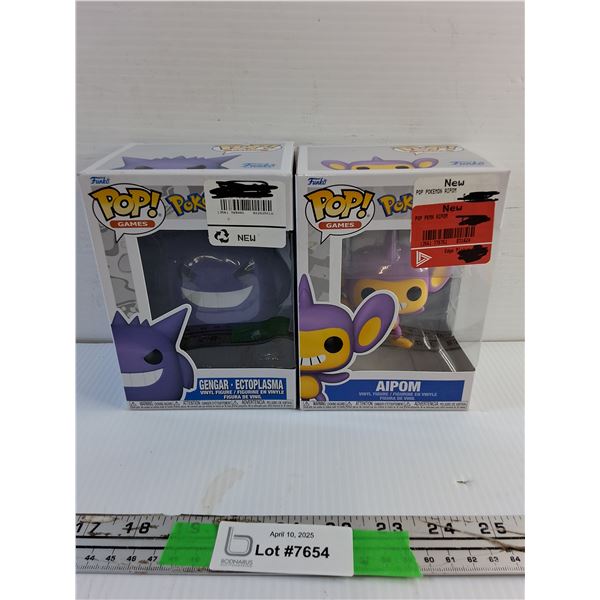 Pop Games Pokemon Gengar Ectoplasma and Aipom Vynil Figures