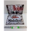 Image 1 : The Beatles and Mobiloil Wall Hanging Signs - 12 x 8"
