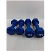 Image 2 : (2) Pairs of Dumb Bells (10lb & 7lb), Stretch Cords