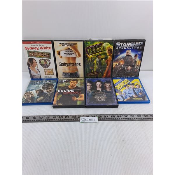 (8) DVD Movies (Bourne Supremacy, Twilight, Babysitters)