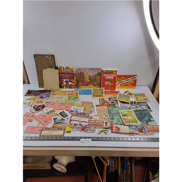 Assorted Vintage Papers, Books, Maps, Coupons, Misc.