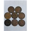 Image 2 : Vintage Calf Hide Change Purse with 8 British Pennies (1904-67)