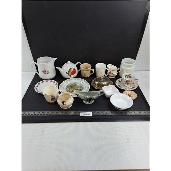 Mostly Vintage Dishes Lot (Paragon, Royal Essex, Milk Glass)