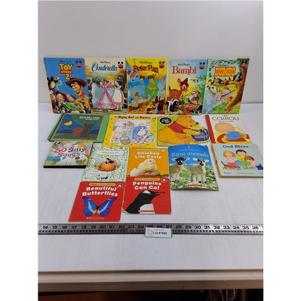 (15) Children's Story Books (Toy Story, Peter Pan, Farm Animals), 50 Silly Songs CD