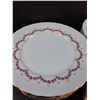 Image 2 : JL Menau Von Henneberg Pink  Grey Floral Pattern Porcelain - (6) of Each: Dinner, Salad, Dessert
